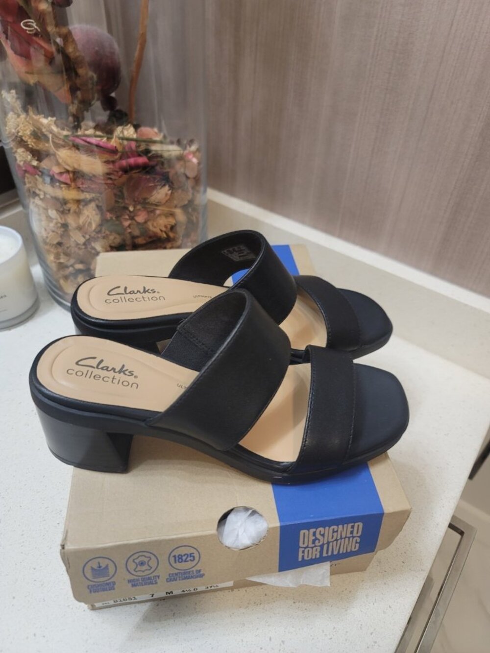 Clarks Collection Leather Heeled Sandals Jaylan Dusk Black 7 M New NIB - Picture 8 of 8